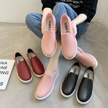 成人水鞋女雨靴短筒出口雨鞋时尚款外穿防水厨房防滑鞋水靴子女士图片