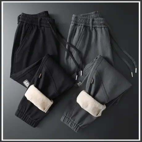 羊羔绒牛仔裤男士2023新款工装男裤子秋冬款冬季加绒加厚冬裤外穿商品大图