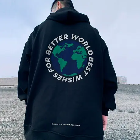 加肥加大码连帽外套男女同款拉链卫衣宽松加绒休闲百搭纯棉春秋款商品大图