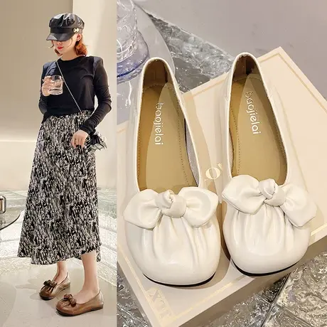 奶奶鞋女新款夏季平底浅口软底配裙子一脚蹬单鞋女2023新款夏季商品大图