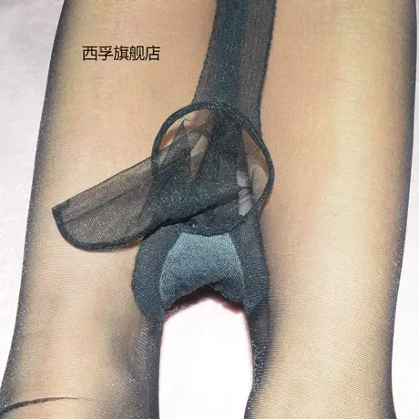 2d超薄亮丝jj套丝袜连裤袜性感情趣夏款修身美腿隐形珠光男丝袜裤图片