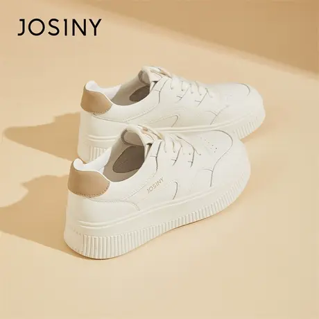 Josiny/卓诗尼厚底小白鞋女款2024新款春季女鞋子高级感圆头板鞋商品大图
