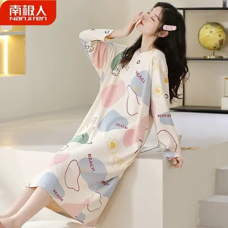 睡裙女春秋款纯棉长袖女士夏款孕妇率真睡衣女款春秋季2023年新款商品大图
