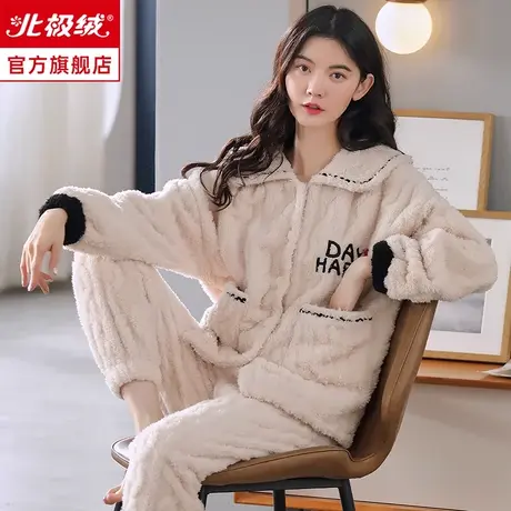 睡衣女冬季加厚加绒珊瑚绒卡通保暖法兰绒秋冬女士2023新款家居服商品大图