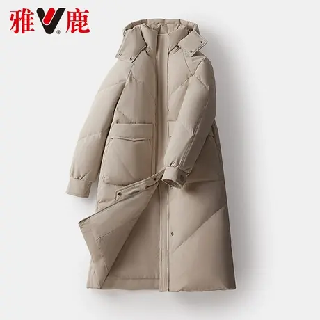 雅鹿羽绒服女中长款2022冬季新款休闲宽松面包服时尚保暖外套高端商品大图