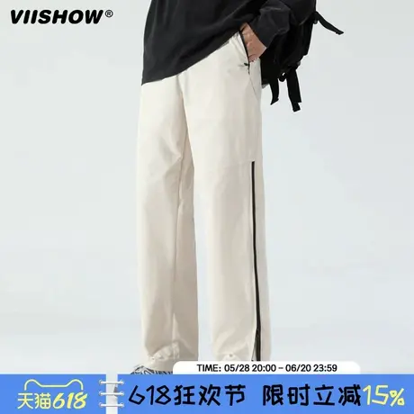 VIISHOW户外防水冲锋裤子男士春秋季新款宽松透气直筒潮流休闲商品大图