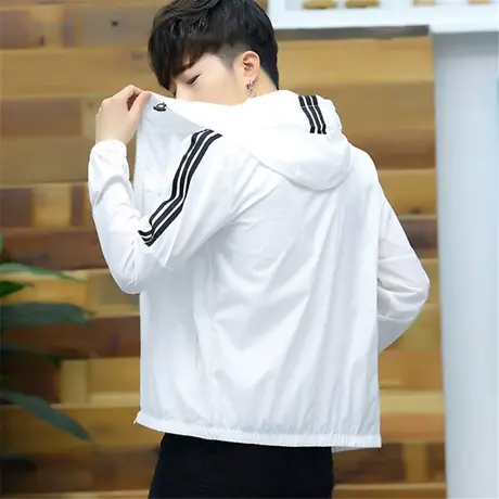 夏季薄款韩版潮流男士防晒衣服透气百搭帅气夏天春秋外套男夹克商品大图