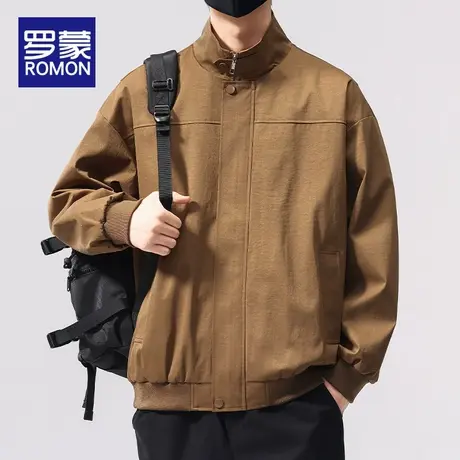罗蒙美式复古工装外套男士2025新款潮牌宽松痞帅休闲百搭飞行夹克商品大图