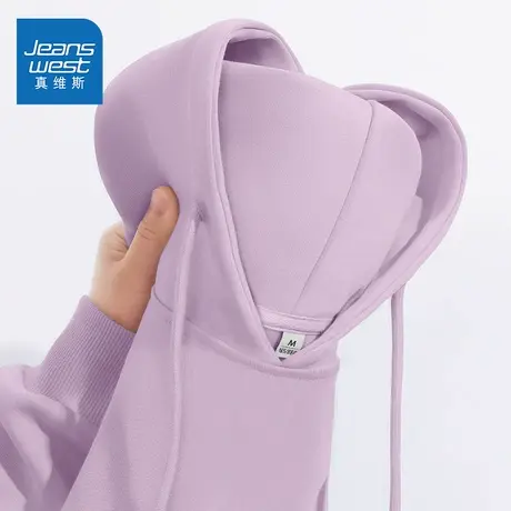NOE真维斯紫色连帽卫衣女2025新款春秋季青少年宽松薄款上衣外套商品大图