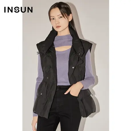 【百亿补贴官方直播】恩裳COVER冬收腰打褶牛角扣羽绒马甲图片