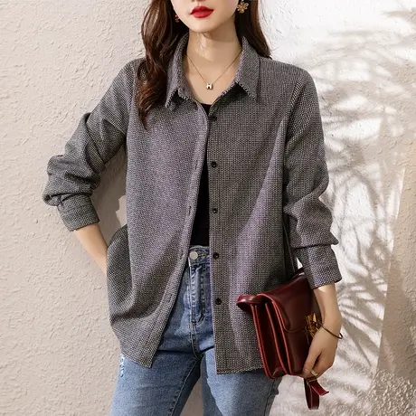 休闲外套女春秋新款大码女装宽松中老年妈妈翻领气质百搭显瘦上衣图片