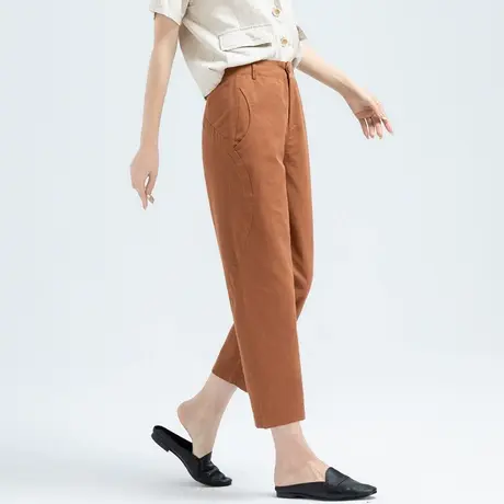 棉麻裤女夏季薄款九分哈伦裤2025新款夏天亚麻裤子休闲女裤萝卜裤商品大图