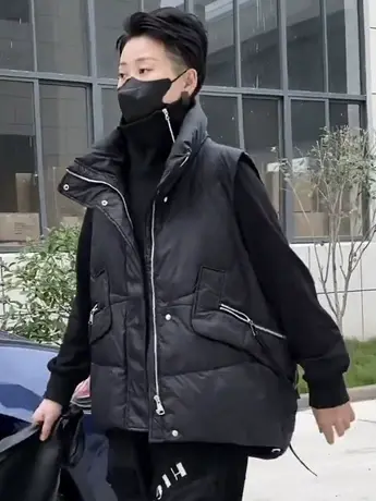 纯色立领马甲女2023新款坎肩外穿洋气背心韩版宽松女装马夹外套女商品大图