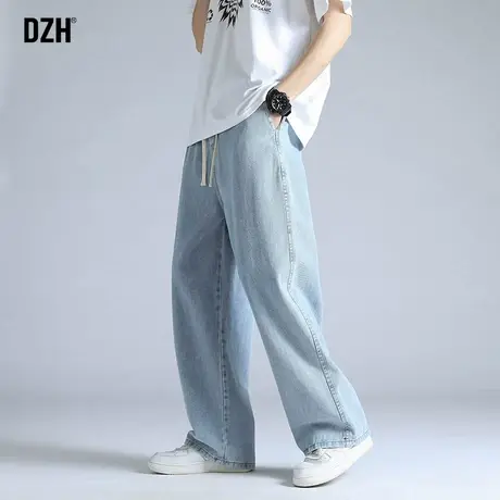 男生浅蓝色牛仔裤男直筒宽松春夏款男裤2023年新款裤子高街潮ins商品大图