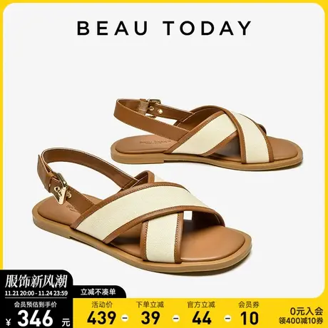 BeauToday凉鞋女夏季BT罗马鞋女凉鞋夏季配裙子的鞋子女时装凉鞋商品大图