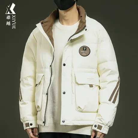 新国标白鸭绒立领羽绒服男2023冬季保暖加厚外套男士宽松大码棉服商品大图