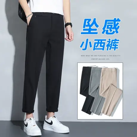 夏季薄款西装裤垂感西裤男士职业2023新款直筒休闲裤男裤子高级感商品大图