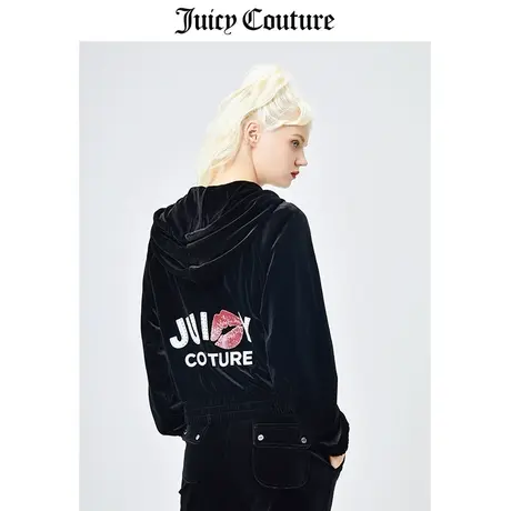 Juicy Couture橘滋天鹅绒外套女春季新款轻奢运动长袖连帽外套女商品大图
