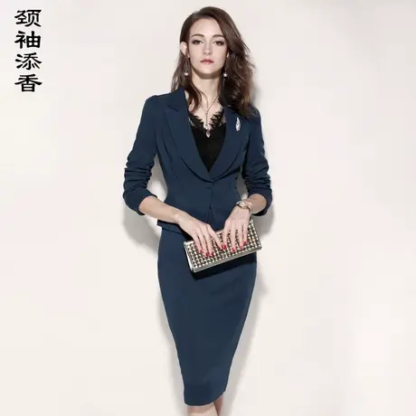 颈袖添香2023秋季总裁时尚职业装OL气质正装西装套装包臀裙商品大图