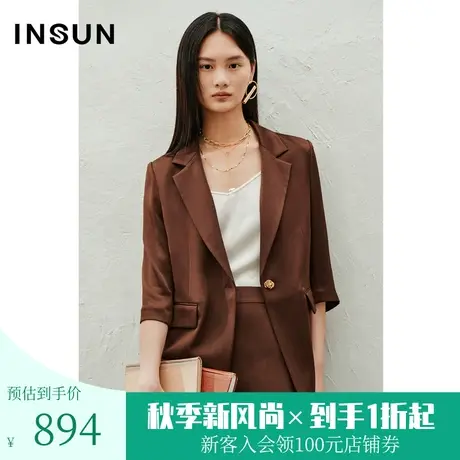 恩裳2023夏款新款时尚大气醋酸混纺干练轻商务西装外套女图片