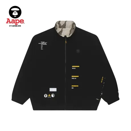 Aape男装秋冬猿颜徽章字母印花双面穿迷彩夹克外套7426XXG图片
