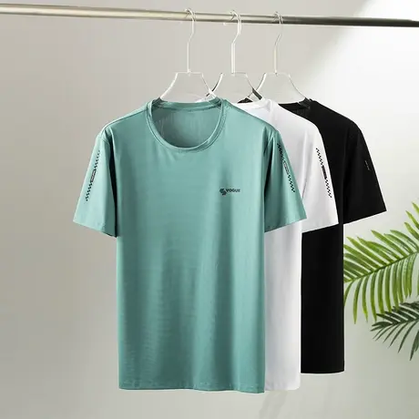 男士短袖t恤潮牌潮流夏天宽松夏季2023新款纯色打底衫上衣服体恤商品大图