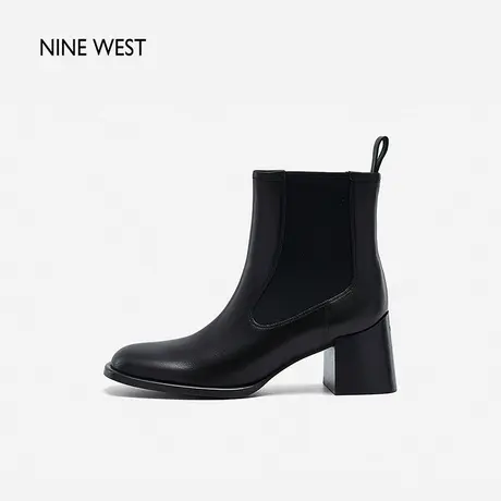 Nine West/玖熙高跟正装英伦切尔西靴冬新款真皮显瘦气质短靴图片