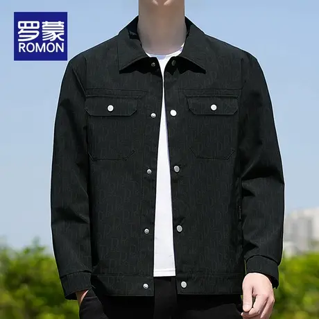 罗蒙夹克男士2025春秋季新款翻领工装上衣服潮流高级感休闲外套男图片