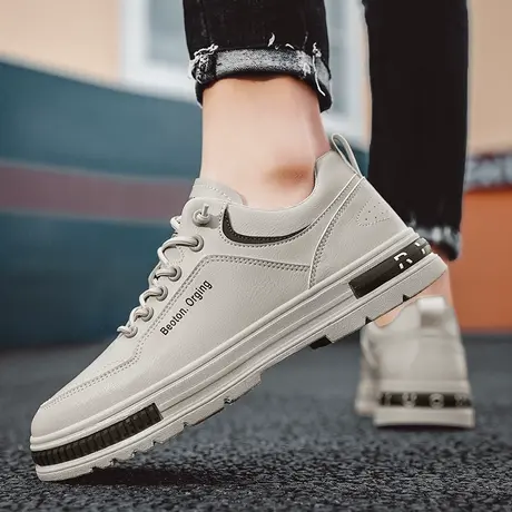 一脚蹬男鞋夏季休闲运动板鞋男防滑上班工作劳保皮鞋防水小众潮鞋商品大图