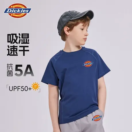Dickies童装男童短袖t恤男孩凉感速干体恤儿童夏季5A抗菌半袖潮A商品大图