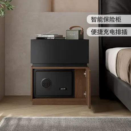顾家家居智能床头柜保险箱一体轻奢意式高级感家用卧室柜子8026G商品大图