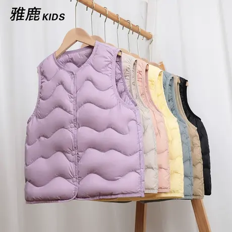 雅鹿儿童轻薄羽绒马甲背心2024秋冬季新款男女童洋气时尚中大童潮商品大图
