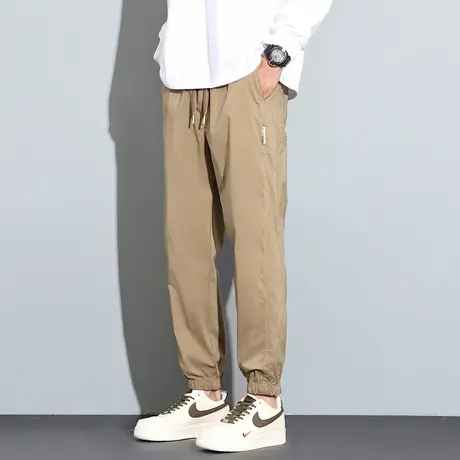 唐狮春夏季新款男休闲长裤直筒束脚裤简约哈伦裤宽松运动裤子潮TD商品大图