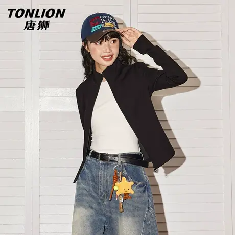 唐狮官方短款外套女2026新款春季休闲运动衫修身lulu瑜伽服上衣VC商品大图