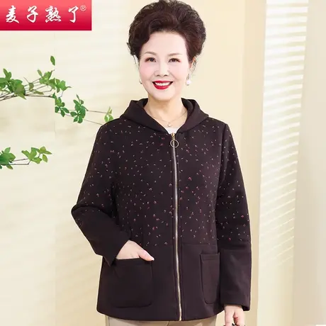 妈妈春装外套新款阔太太春秋夹克小个子奶奶上衣洋气中老年人女装商品大图