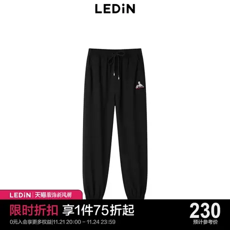 乐町肌理感裤子女2023秋季新款针织休闲裤C1GBD1101商品大图