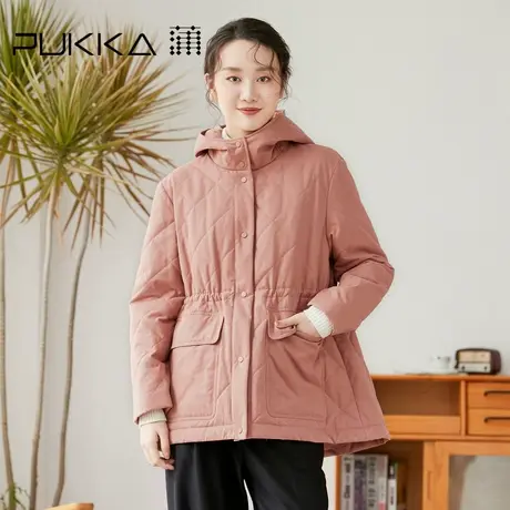 蒲PUKKA 女装连帽棉服冬装设计感时尚棉衣外套商场同款图片