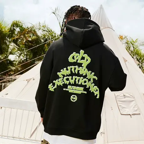 Nuthink美式420g重磅连帽卫衣男潮流宽松加绒加厚街头春季外套潮商品大图