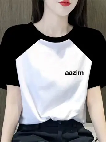 仿棉短袖t恤女夏季2023新款小众设计感漂亮时尚正肩洋气减龄上衣图片