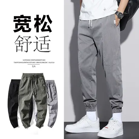 夏季春秋款高级感痞帅工装休闲裤男士束脚宽松九分男裤子潮牌秋季商品大图