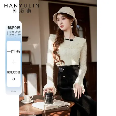 针织衫内搭打底衫女2023新款秋冬款高级感长袖上衣设计感小众洋气商品大图