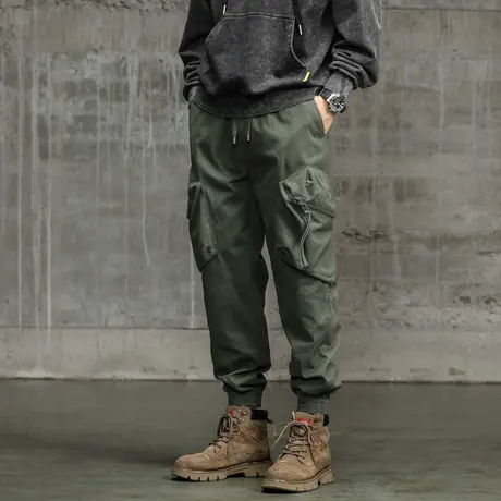 休闲百搭束脚裤子男款大码潮流时尚男装裤子纯棉工装裤男潮流男装商品大图