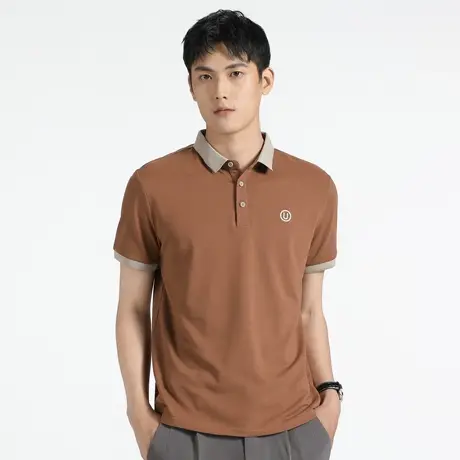 日常通勤白色polo衫男短袖高端刺绣纯色上衣男士翻领修身潮流t恤商品大图