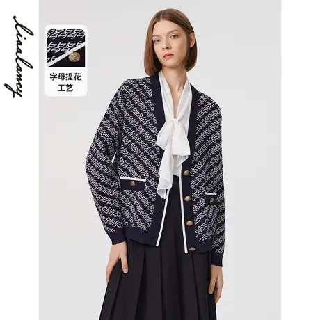 朗姿法式设计感小众高级感气质女开衫外套2023年春季新款毛针织衫图片