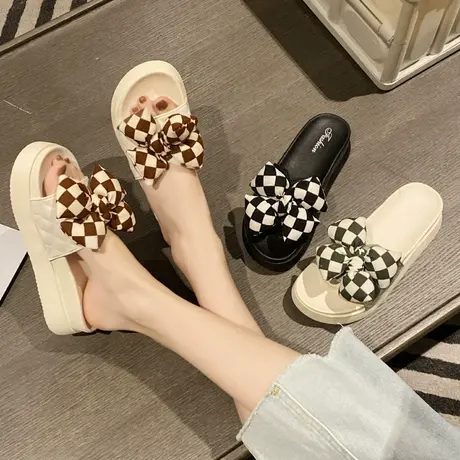 凉拖鞋女夏外穿厚底拖鞋法式高级感一字拖2024新款网红超火沙滩鞋商品大图