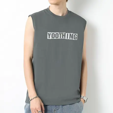 重磅纯棉背心男士夏季跨栏健身篮球液氨长绒棉运动坎肩无袖t恤男商品大图