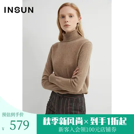 恩裳商场同款纯色系列时尚保暖打底衫舒适流行高领防风羊绒衫女冬商品大图