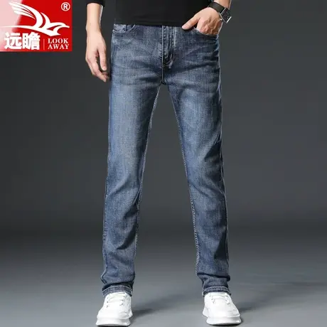2022新款男士牛仔裤春秋款弹力直筒百搭休闲裤秋季潮流修身长裤子商品大图