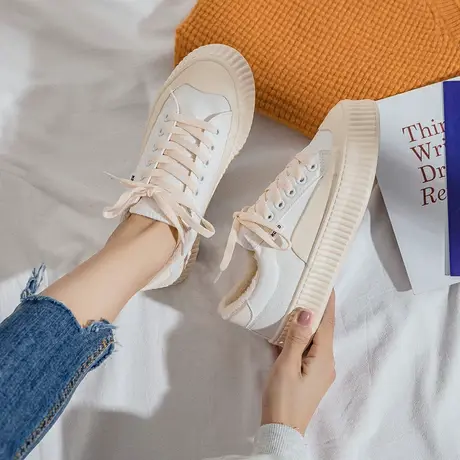 二棉鞋女冬加绒加厚2021年秋冬季新款潮鞋帆布鞋保暖百搭休闲板鞋商品大图