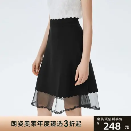 朗姿奥莱商场同款新款半身裙夏季百搭显瘦优雅淑女蕾丝半身裙图片